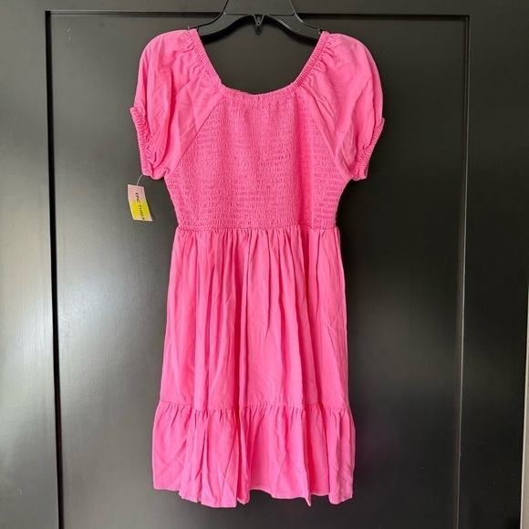 NWT Epic Threads girls size 10/12 pink rayon dress with smocking - Picture 1 of 6